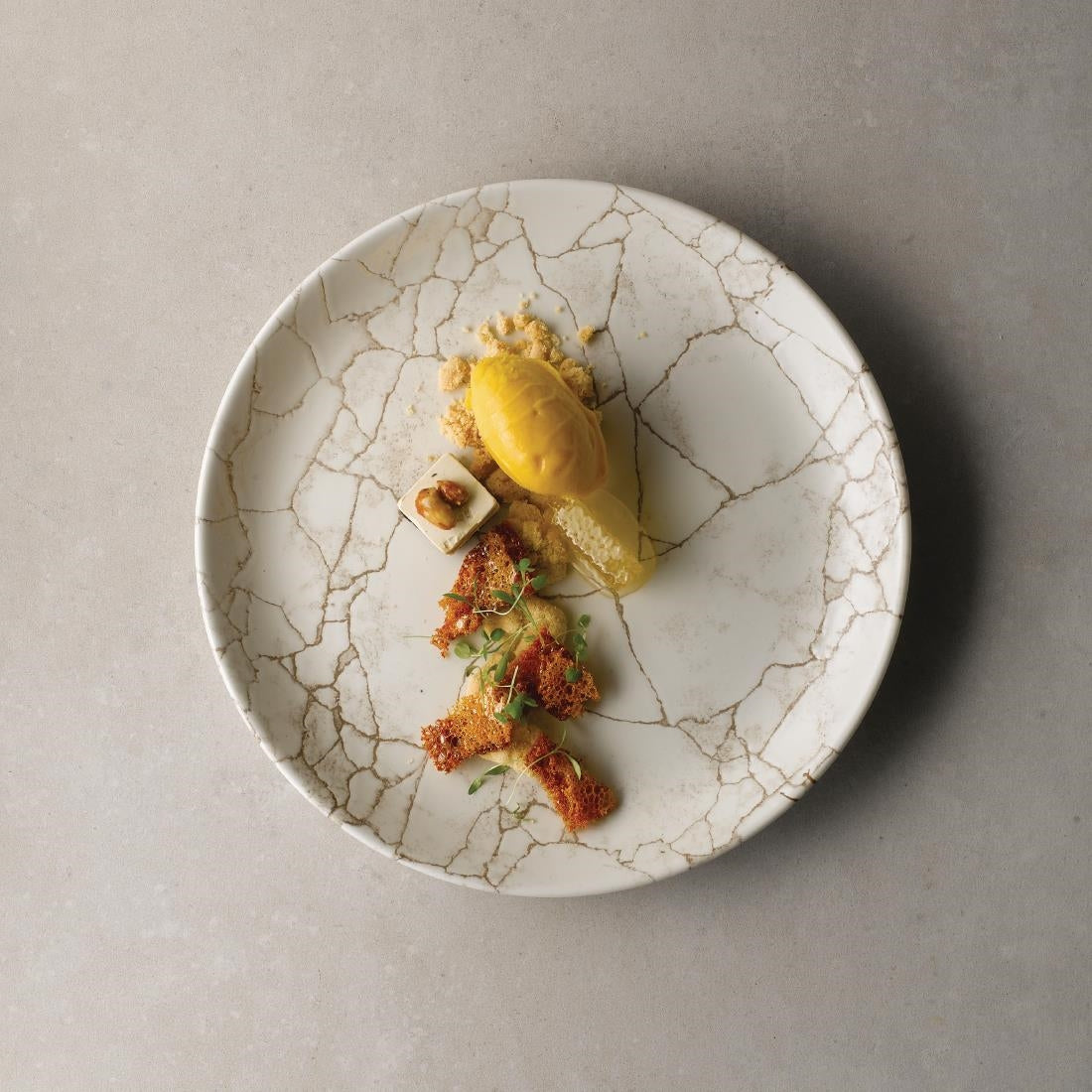 Assiettes rondes Studio Prints Kintsugi Agate Grey 288mm (Lot de 12) — FJ800