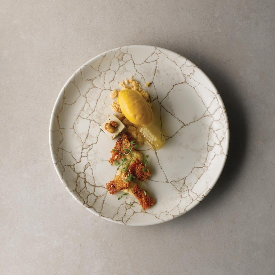 Assiettes rondes Studio Prints Kintsugi Agate Grey 217mm (Lot de 12) — FJ802