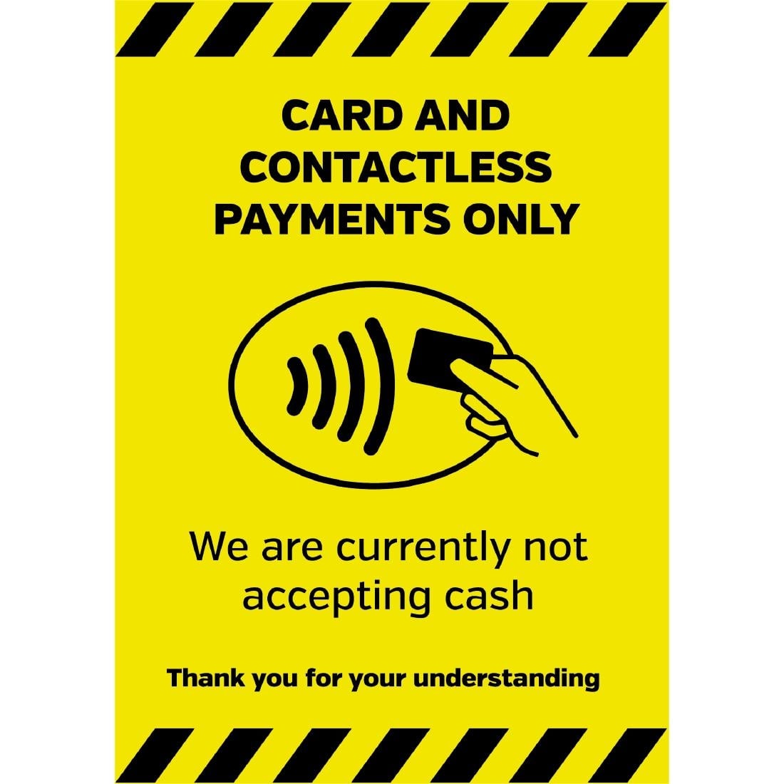 Autocollant Paiement en espèces non accepté format A4 — FN644