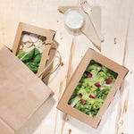 Boîtes salade avec fenêtre PET Fiesta Recyclable 1200ml (lot de 150) — FN898