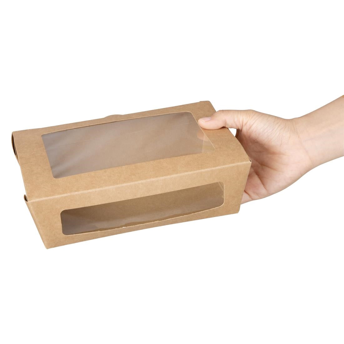 Boîtes salade avec fenêtre PET Fiesta Recyclable 1200ml (lot de 150) — FN898