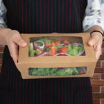 Boîtes salade avec fenêtre PET Fiesta Recyclable 1600ml (lot de 100) — FN899