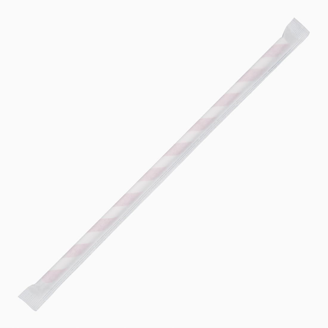 Pailles compostables en papier emballées individuellement Fiesta Compostable à rayures rouges (lot de 250) — FP442