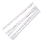 Pailles compostables en papier emballées individuellement Fiesta Compostable à rayures rouges (lot de 250) — FP442