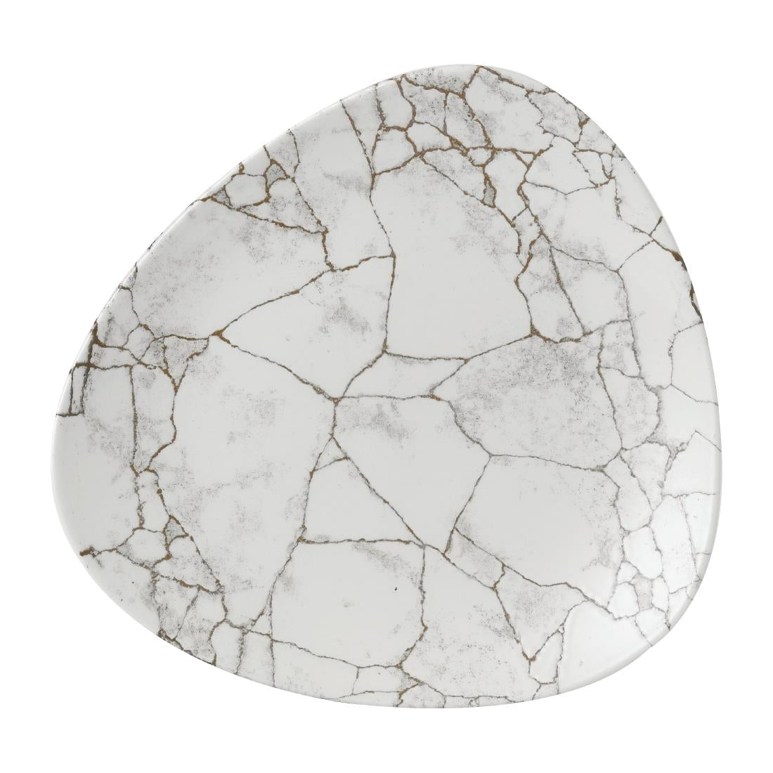 Assiettes triangulaires Churchill Studio Prints Kintsugi Agate Grey Lotus 254mm (lot de 12) — FR059