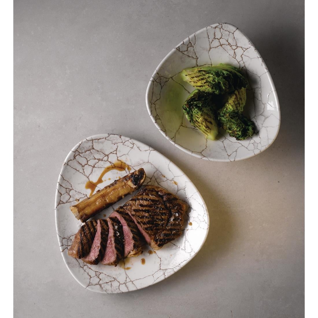 Bols triangulaires Churchill Studio Prints Kintsugi Agate Grey Lotus 177mm (lot de 12) — FR063