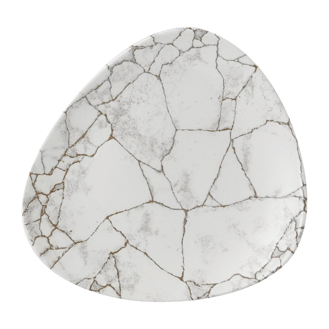 Assiettes triangulaires Churchill Studio Prints Kintsugi Agate Grey Lotus 228mm (lot de 12) — FR060