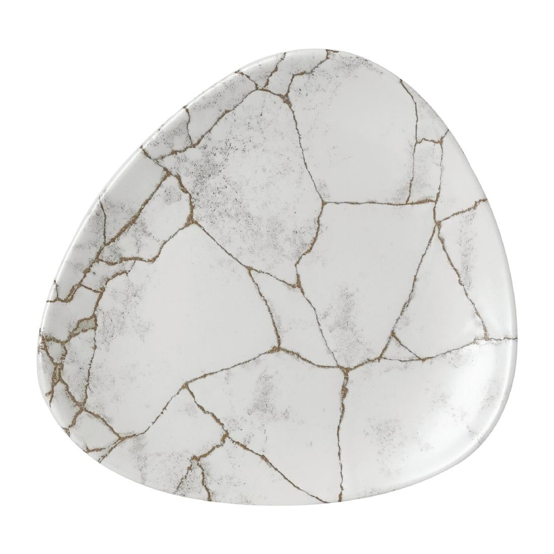 Assiettes triangulaires Churchill Studio Prints Kintsugi Agate Grey Lotus 177mm (lot de 12) — FR061