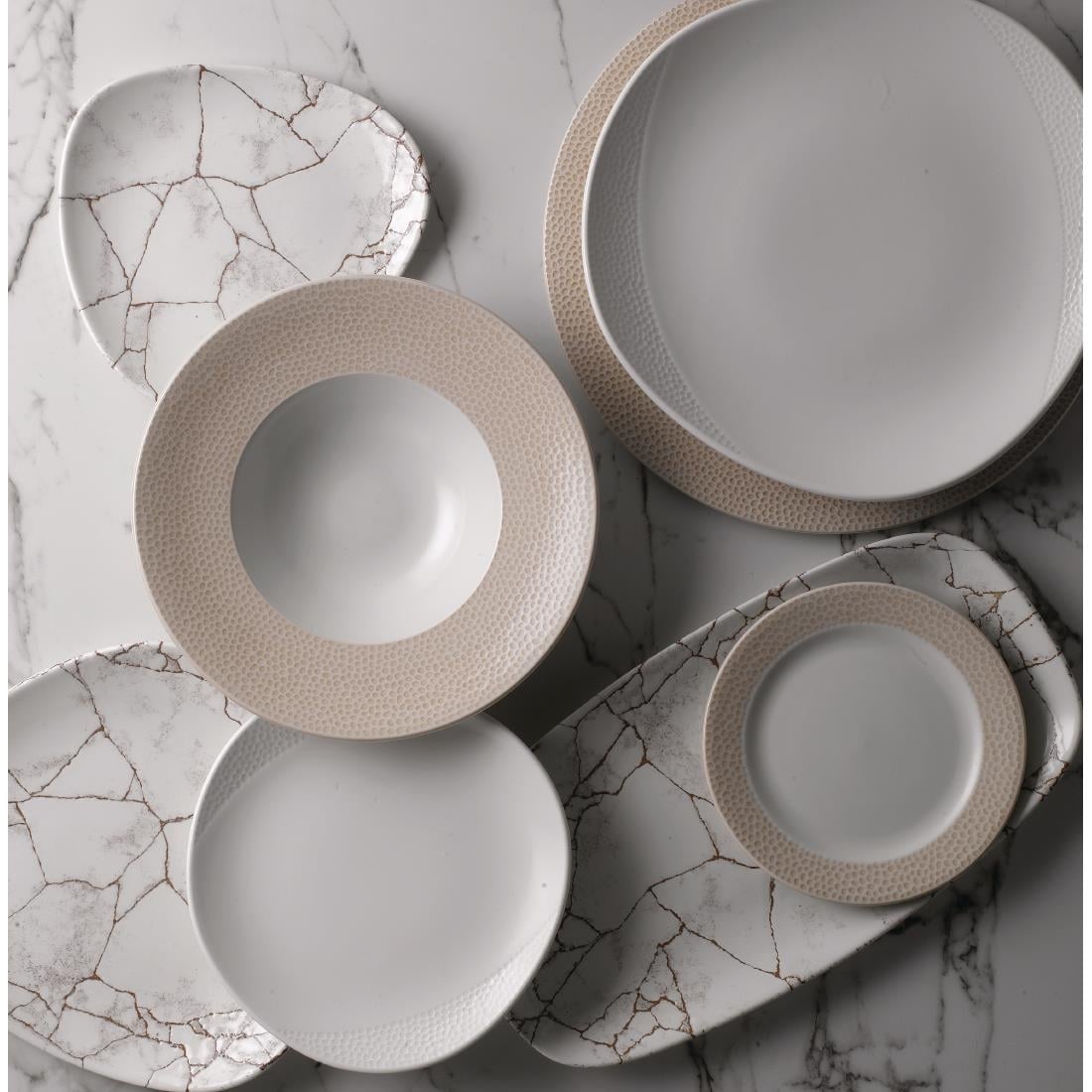 Assiettes triangulaires Churchill Studio Prints Kintsugi Agate Grey Lotus 228mm (lot de 12) — FR060