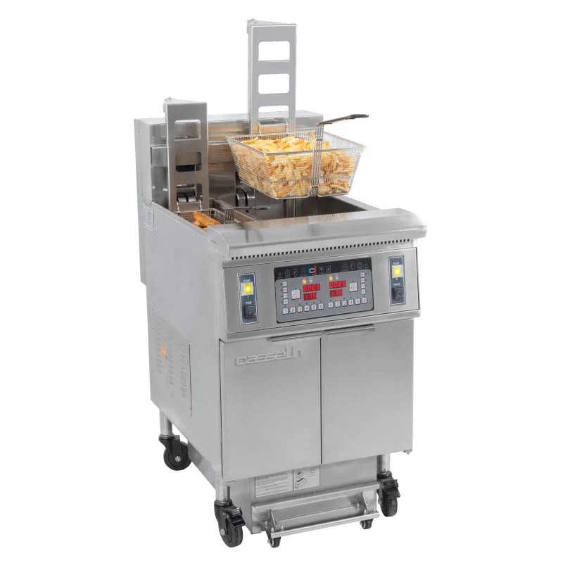 Friteuse électrique avec relevage automatique et filtration 12+22 L 8,5+17kW