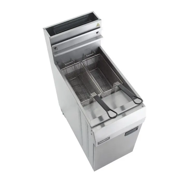 Friteuse professionnelle gaz haut rendement 2 paniers 1x21 l 27kw