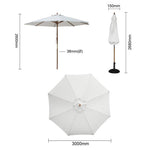 Parasol rond gris Bolero 3m — FS159
