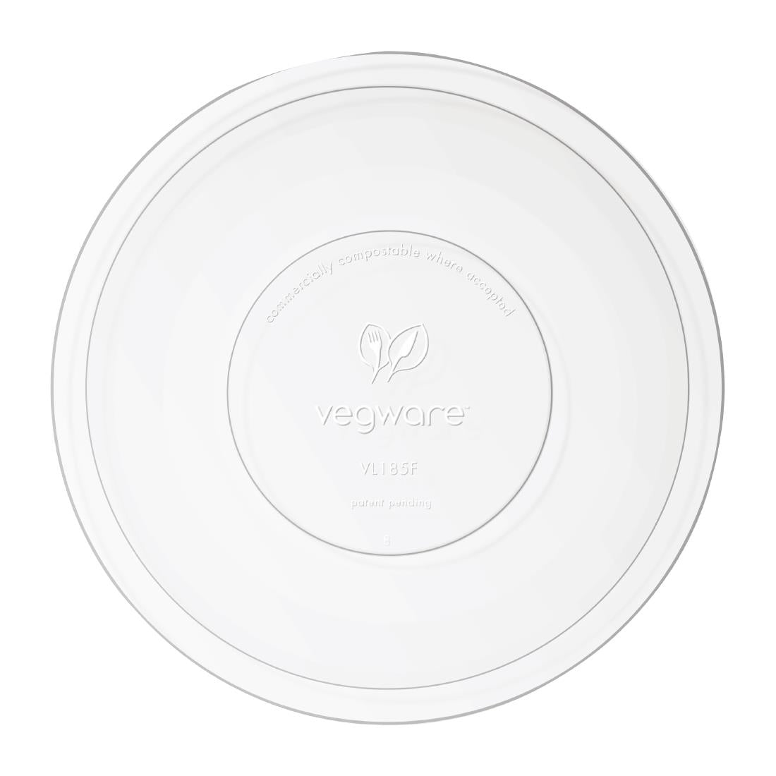 Couvercles plats compostables en PLA série 185 Vegware (lot de 300) — FS182