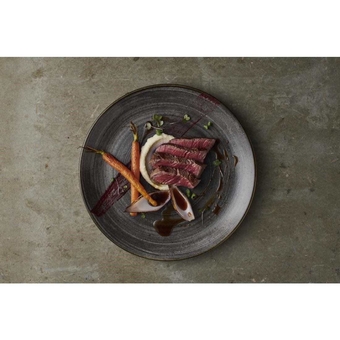 Assiettes rondes Churchill Stonecast Raw Evolve Black 260mm (Lot de 12) — FS837