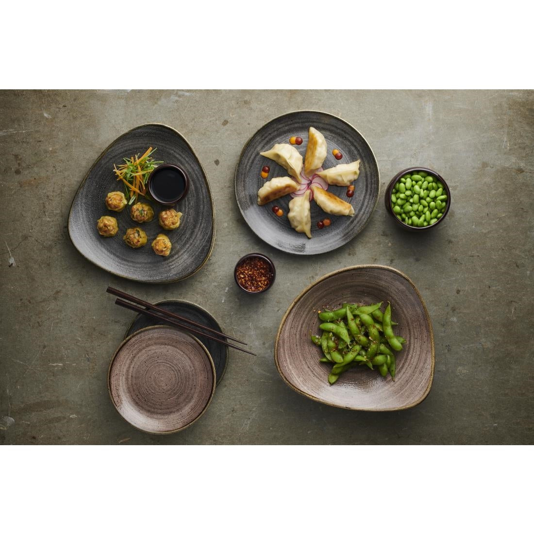 Assiettes rondes Churchill Stonecast Raw Evolve Black 260mm (Lot de 12) — FS837