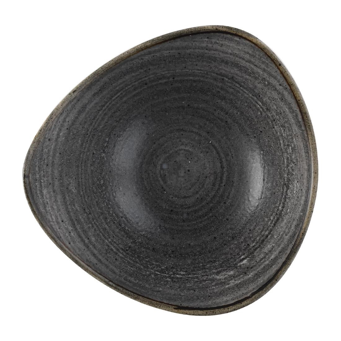 Bols triangulaires Churchill Stonecast Raw Lotus Black 178mm (Lot de 12) — FS845