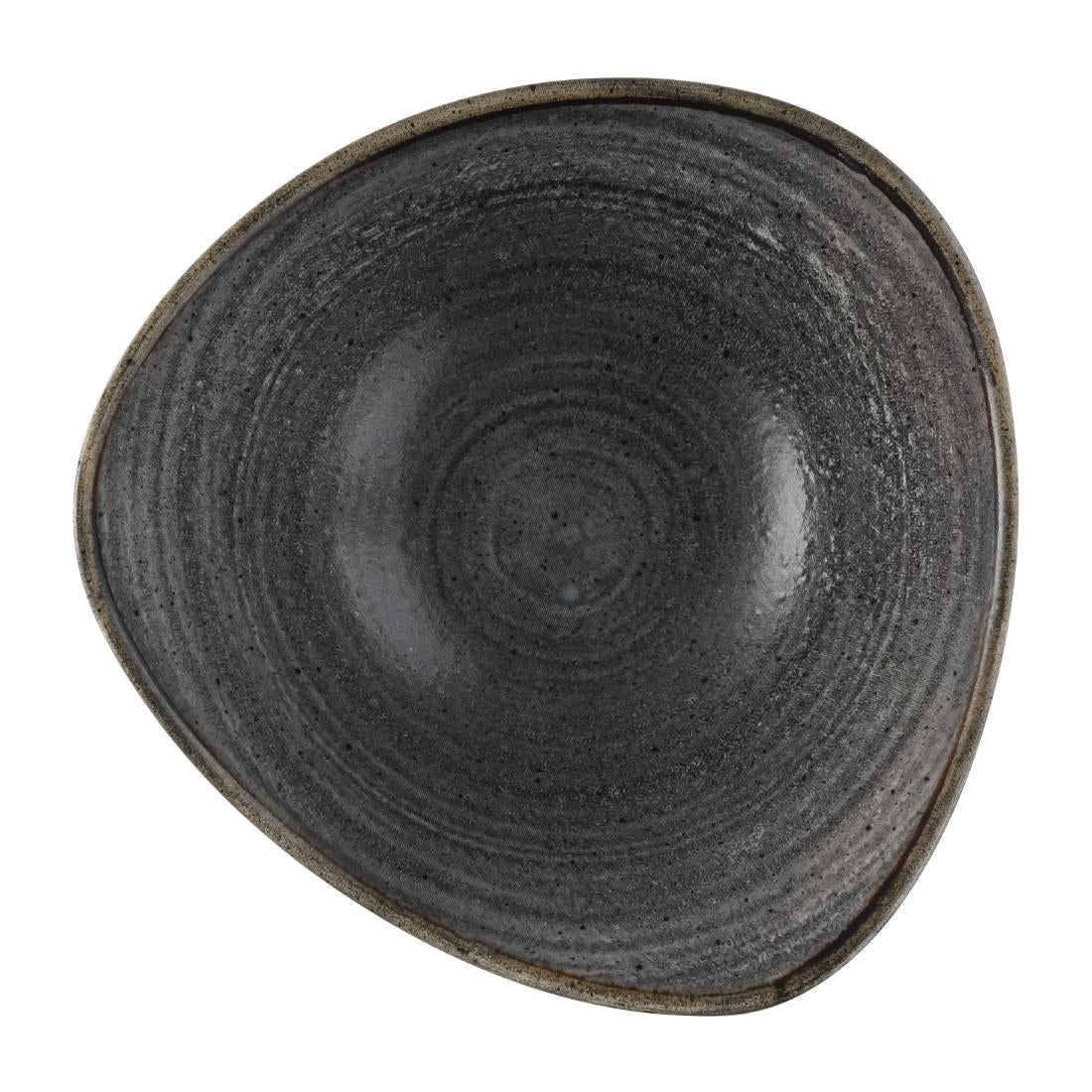 Bols triangulaires Churchill Stonecast Raw Lotus Black 178mm (Lot de 12) — FS845