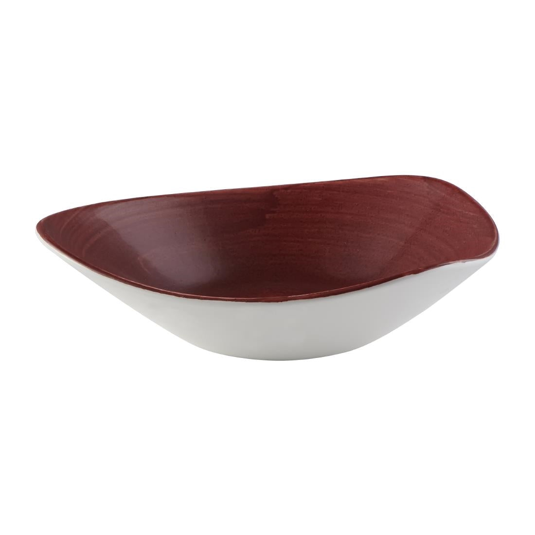Bols triangulaires Churchill Stonecast Patina Lotus Red Rust 235mm (Lot de 12) — FS886