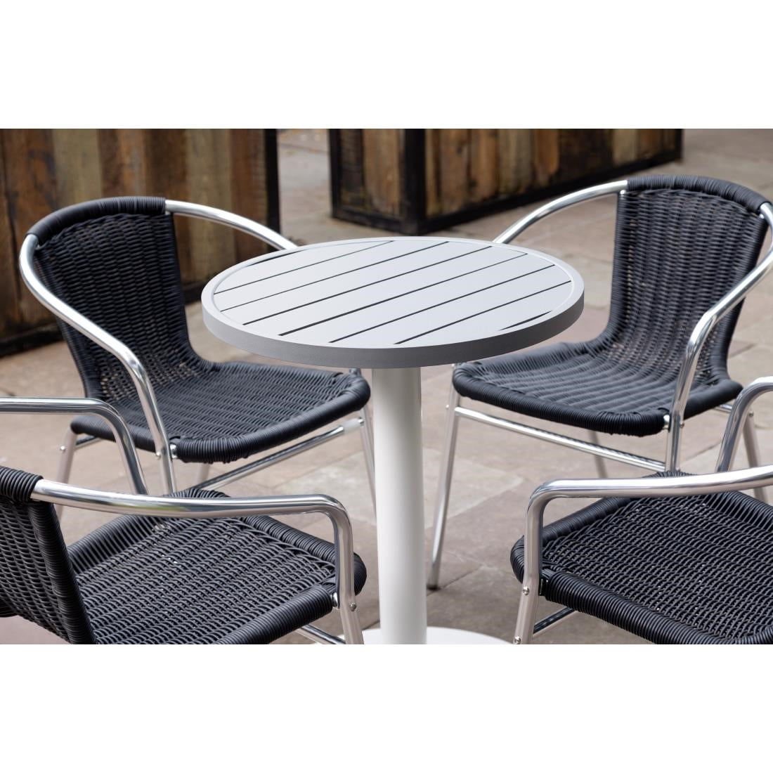 Plateau de table rond en aluminium Bolero gris clair 580 mm — FX038