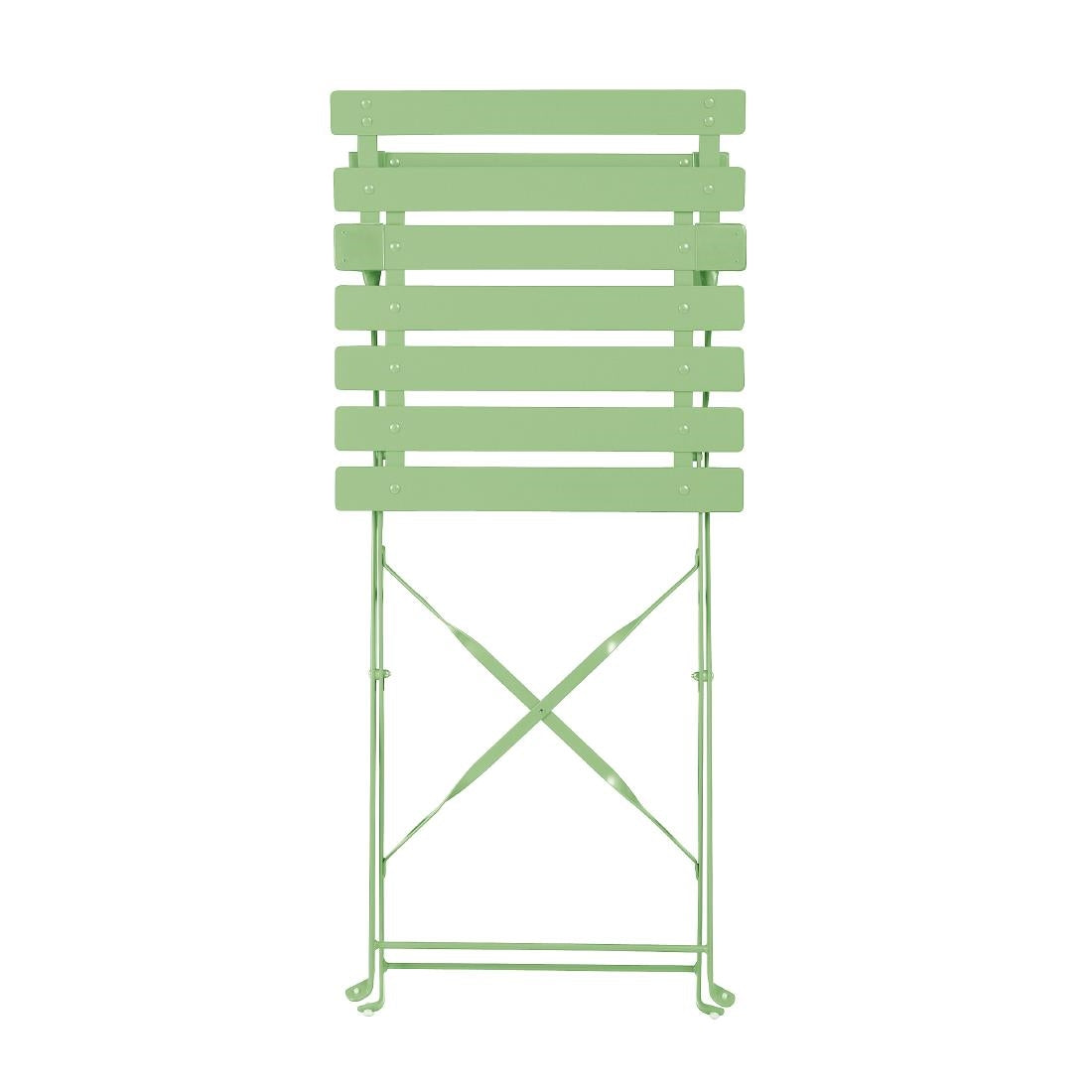 Chaises de terrasse pliantes en acier Bolero vert clair (lot de 2) — FT270