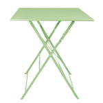 Table de terrasse carrée pliante en acier Bolero vert clair 600 mm — FT271