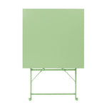 Table de terrasse carrée pliante en acier Bolero vert clair 600 mm — FT271