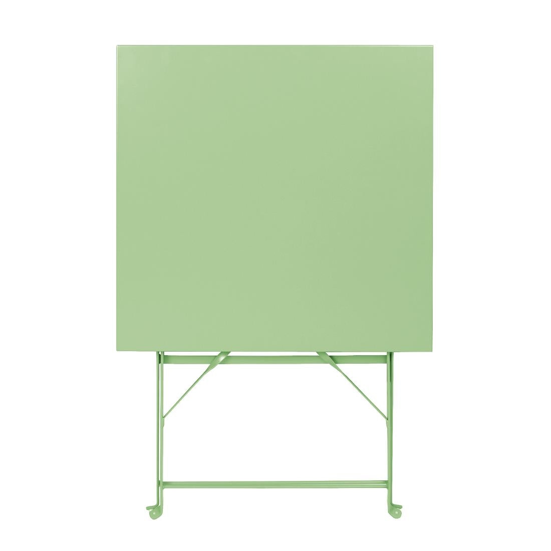 Table de terrasse carrée pliante en acier Bolero vert clair 600 mm — FT271