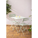 Table de terrasse carrée pliante en acier Bolero vert clair 600 mm — FT271