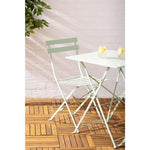 Table de terrasse carrée pliante en acier Bolero vert clair 600 mm — FT271