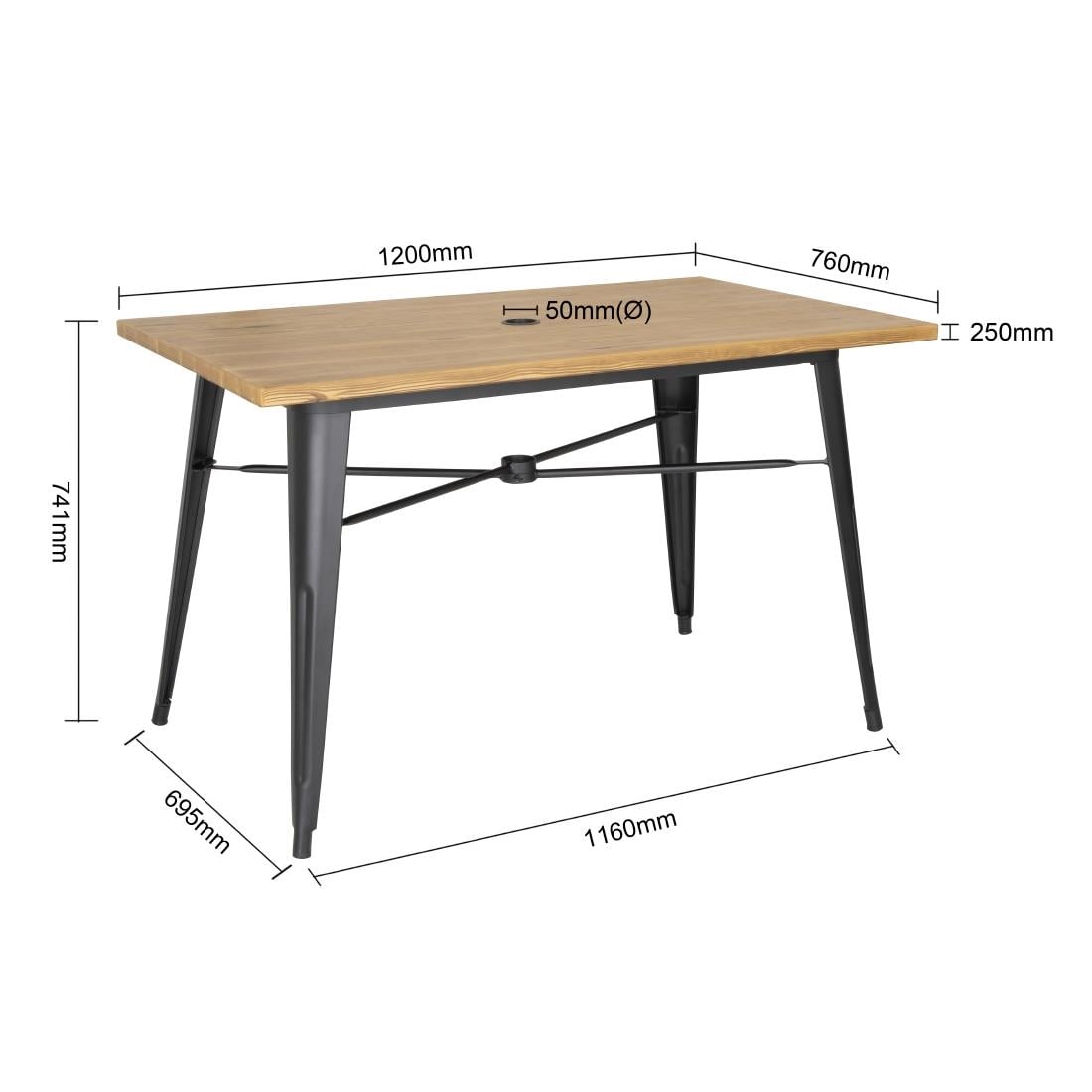 Table d'extérieur en aluminium et bois Bolero Complete 120x76 cm bois clair — FT954