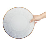 Assiettes Plates Olympia Drift En Relief Gris 280mm (lot de 4) — FU194