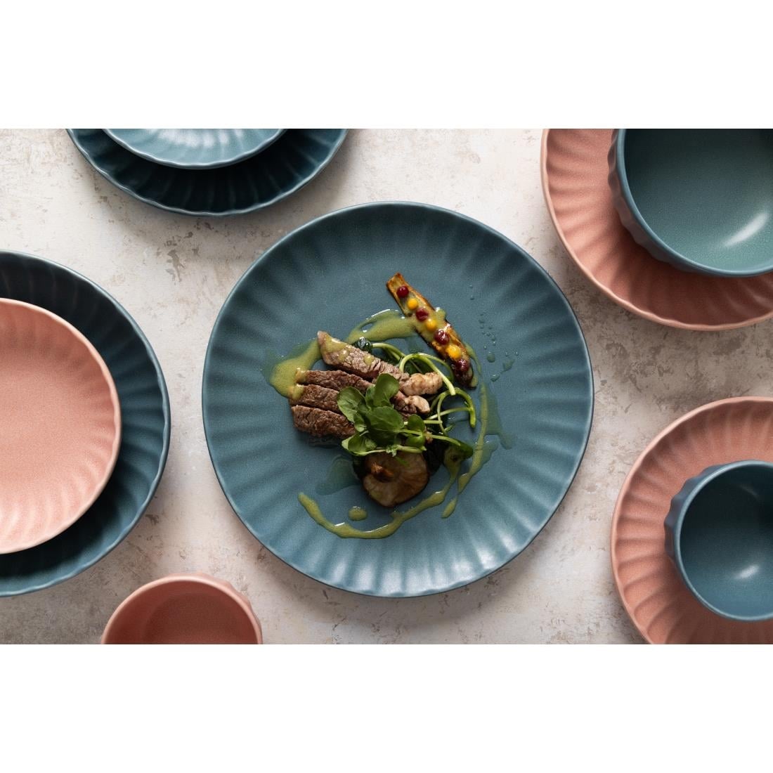 Assiettes plates Olympia Corallite vertes 205 mm (lot de 6) — FU207