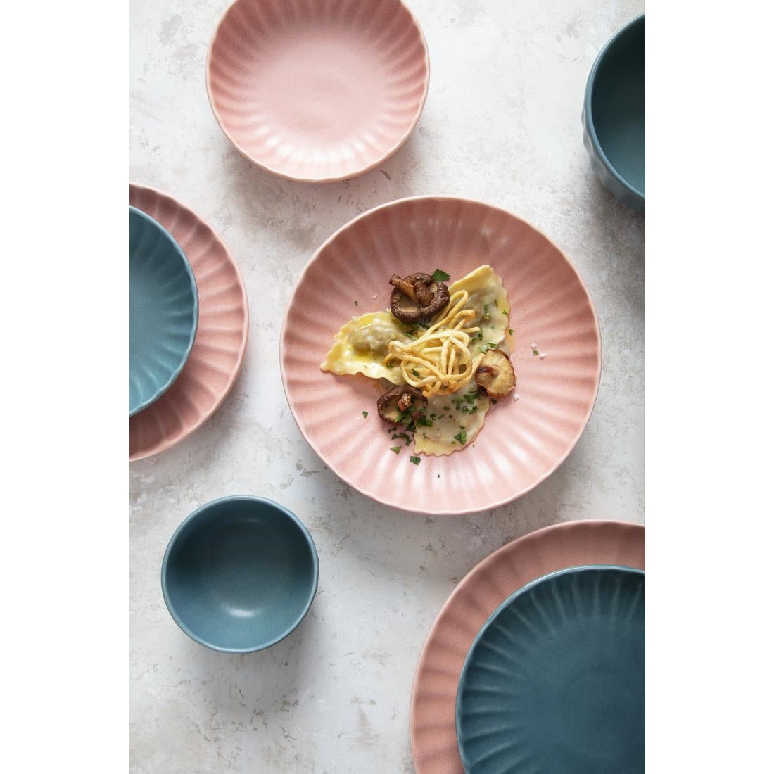 Assiettes calottes Olympia Corallite pêche 160x40mm (lot de 6) — FU217