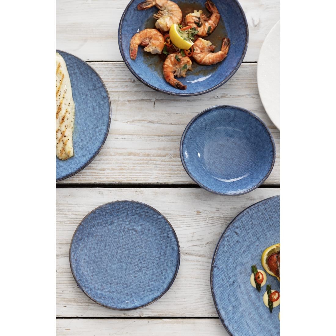 Assiettes plates Olympia Denim Blue 285mm (lot de 4) — FU222