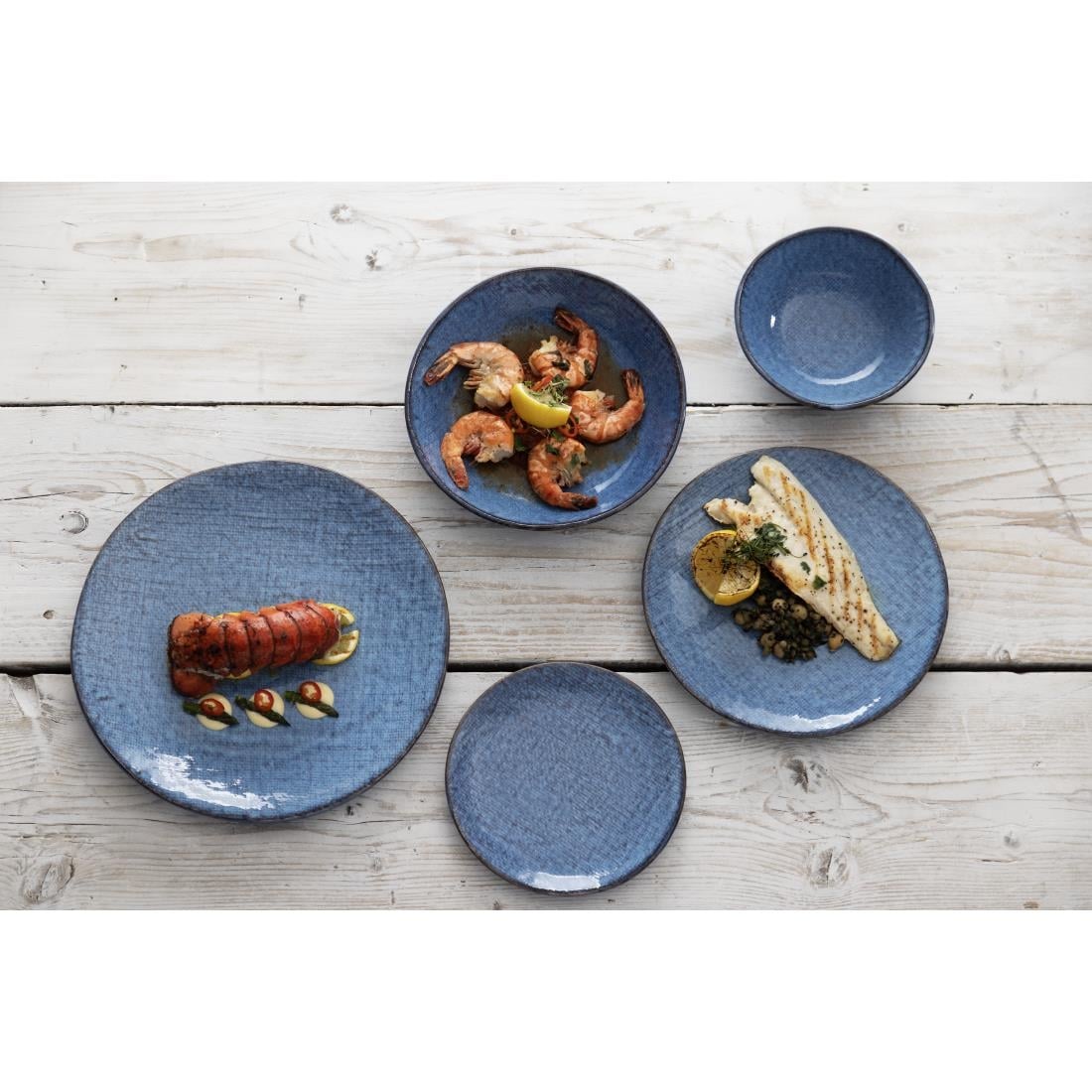 Bols plats Olympia Denim Blue 220mm (lot de 6) — FU223