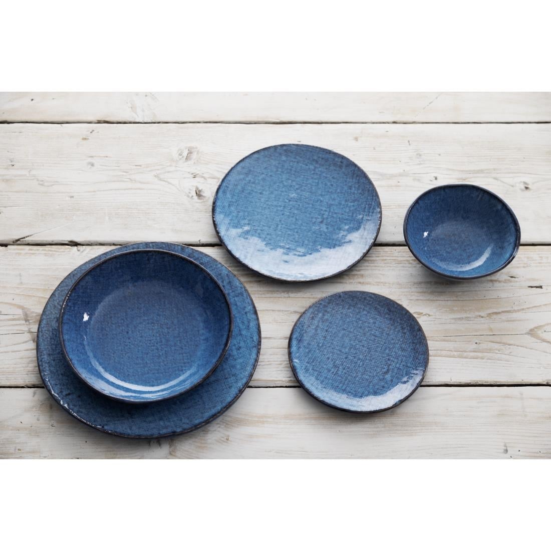Assiettes plates Olympia Denim Blue 285mm (lot de 4) — FU222