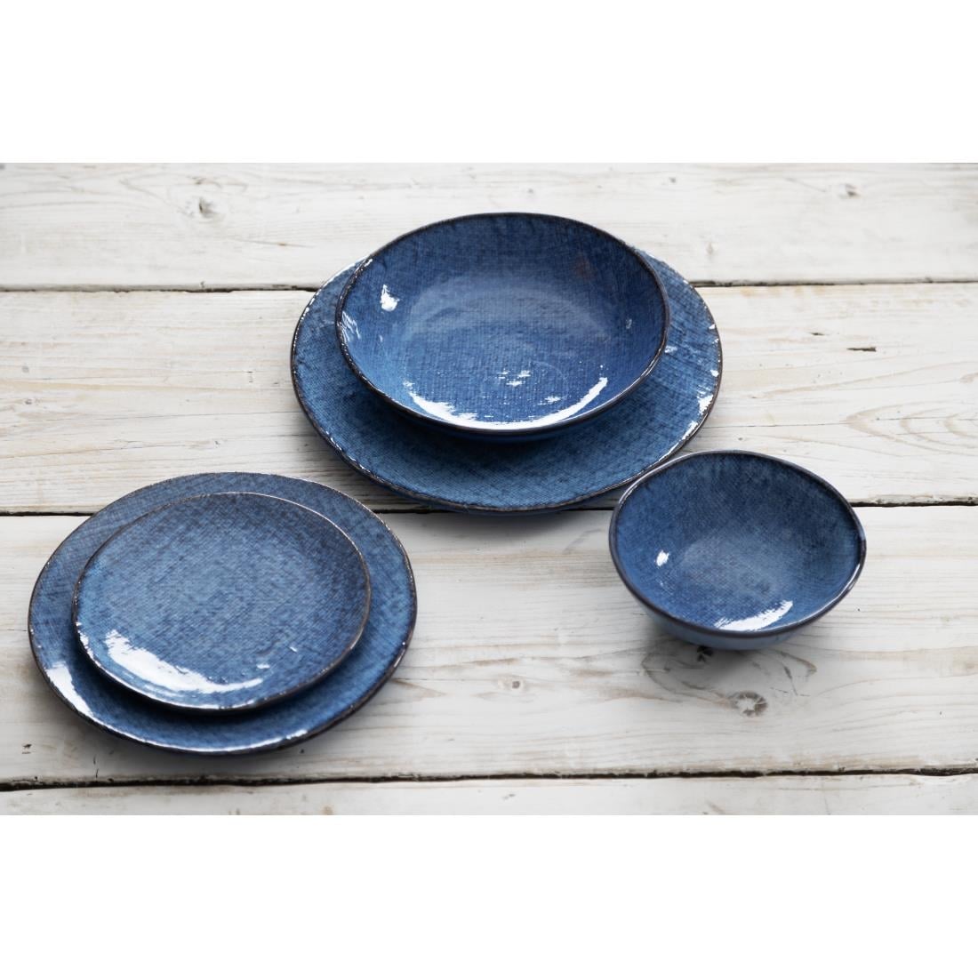Assiettes plates Olympia Denim Blue 230mm (lot de 6) — FU221