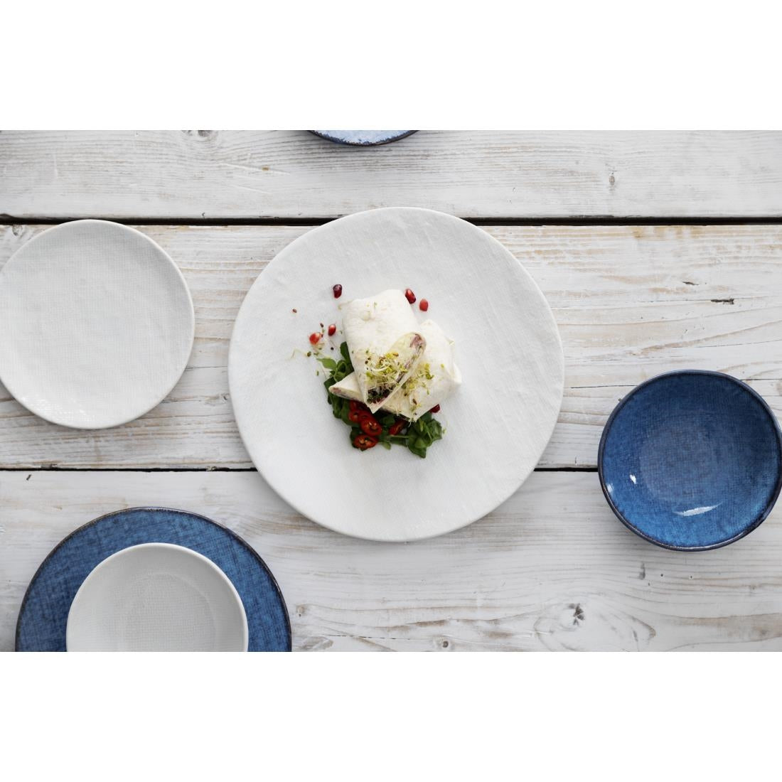 Bols plats Olympia Denim Blue 160mm (lot de 6) — FU224