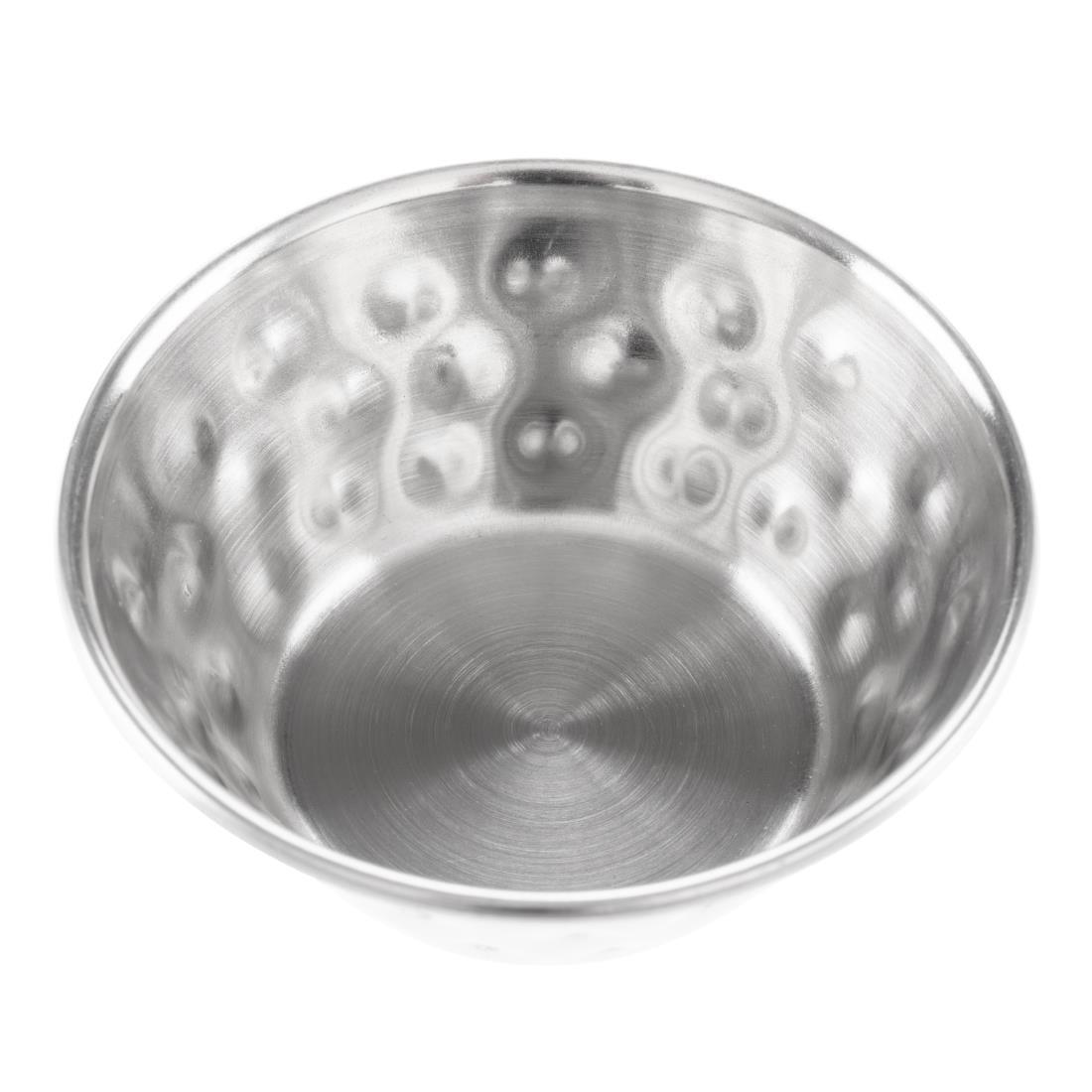 Pots à sauce en acier inoxydable martelé Olympia 45ml (lot de 12) — FU288