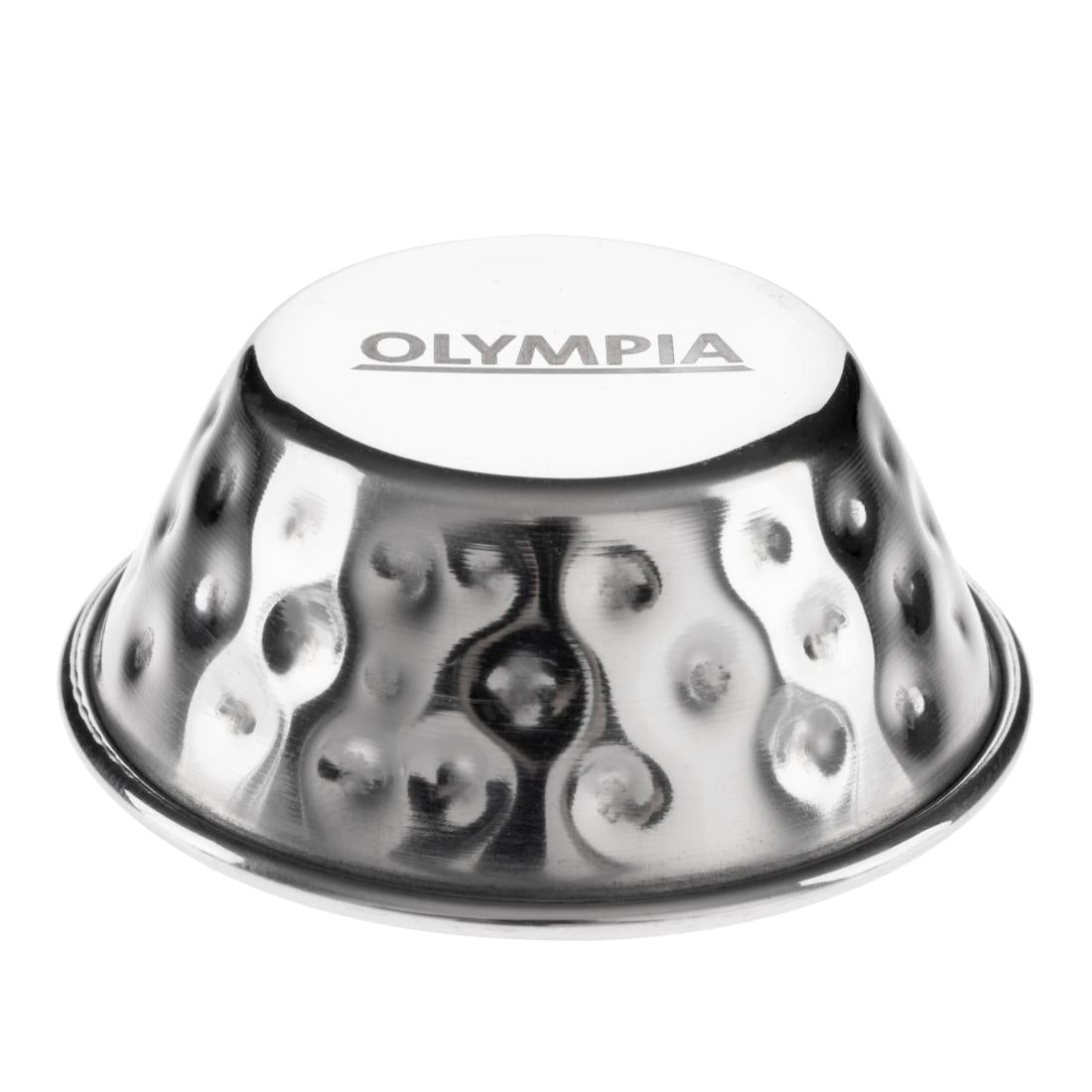 Pots à sauce en acier inoxydable martelé Olympia 45ml (lot de 12) — FU288