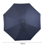 Parasol rond Bolero Seville 3m bleu marine — FU504