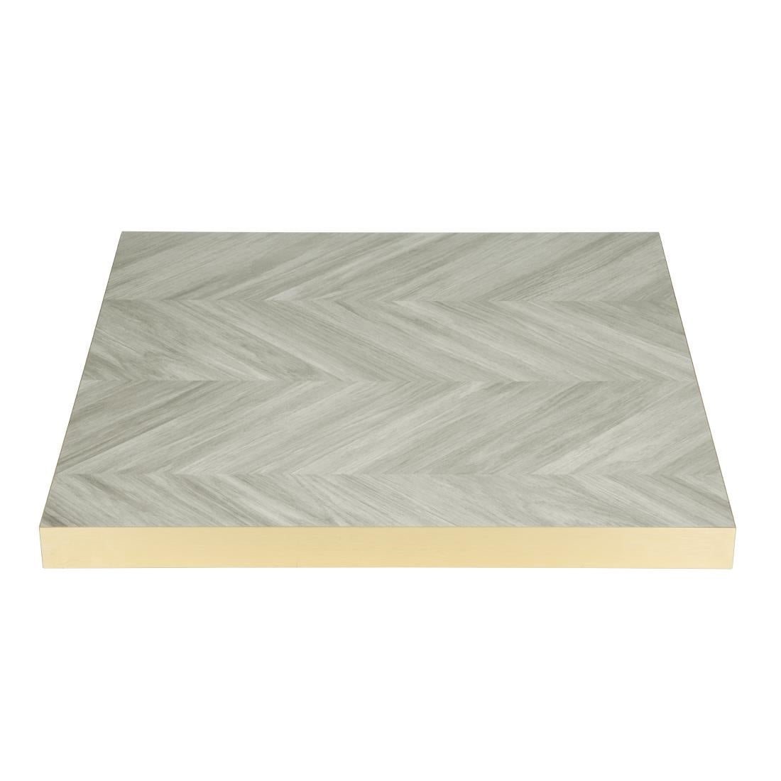 Plateau de table carré pré-percé Bolero Chevron 700mm — FU512