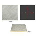 Plateau de table carré pré-percé Bolero Chevron 700mm — FU512