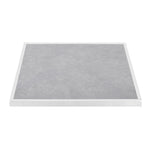 Plateau de table extérieur carré en verre trempé Bolero effet pierre gris clair bord blanc 700 mm — FU514