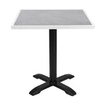 Plateau de table extérieur carré en verre trempé Bolero effet pierre gris clair bord blanc 700 mm — FU514