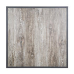 Plateau de table extérieur carré en verre trempé Bolero effet grain de bois bord gris 700 mm — FU515