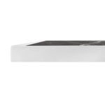 Plateau de table extérieur carré en verre trempé Bolero effet granit foncé bord blanc 700 mm — FU516