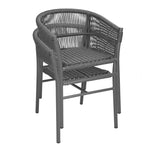 Fauteuils en corde grise tressée Bolero Florence (lot de 2) — FU533