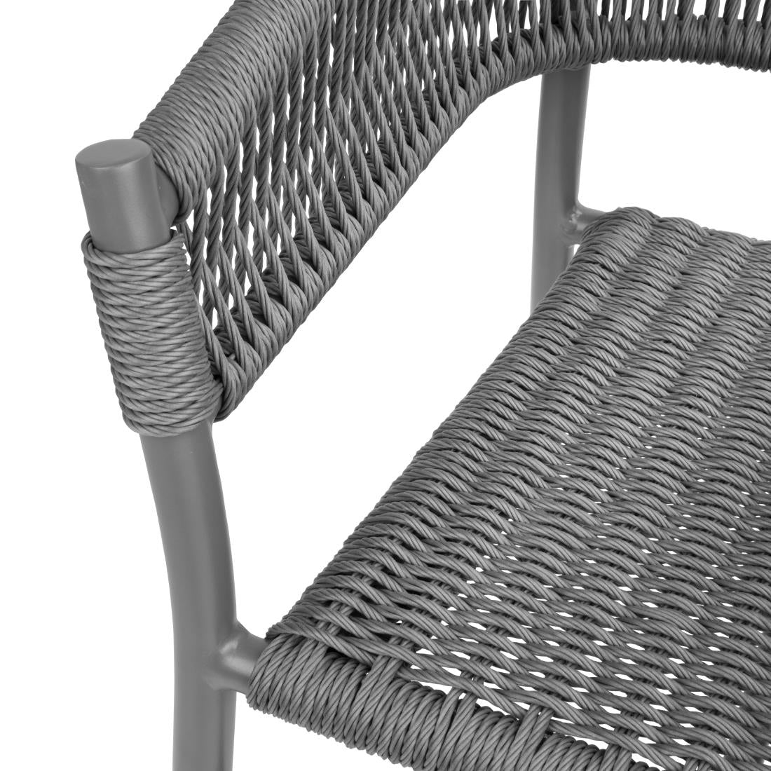 Fauteuils en corde grise tressée Bolero Florence (lot de 2) — FU533