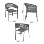 Fauteuils en corde grise tressée Bolero Florence (lot de 2) — FU533